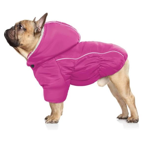 No Brand Other - Dog Fleece Jacket Hoodie Detachable Hood & Leash Hole Sz Large Pink